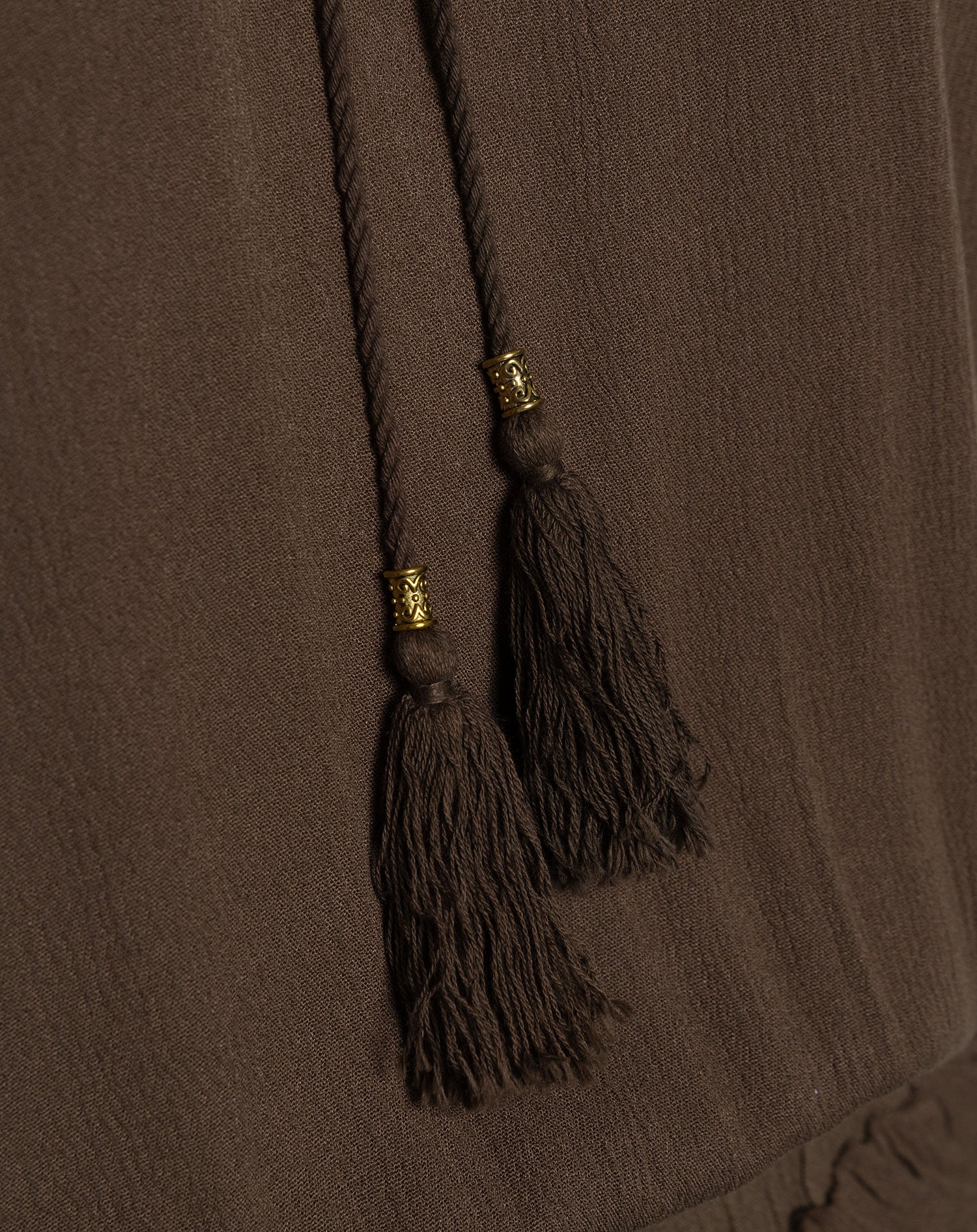 BECCA VISCOSE FRILL DRESS BRUIN