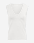 SLEEVELESS VNECK TOP CREAM