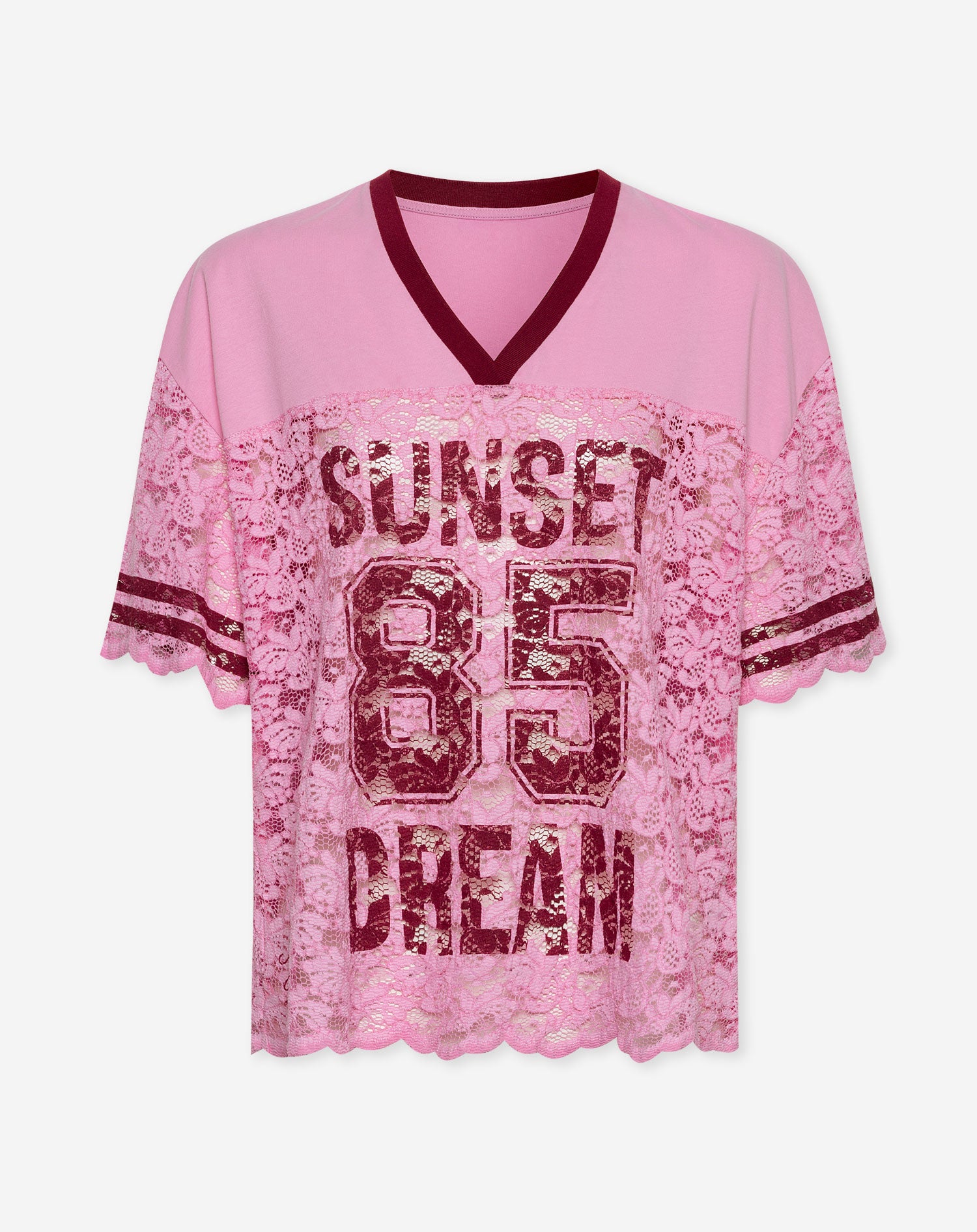 SUNSET LACE SPORTS TEE ROZE