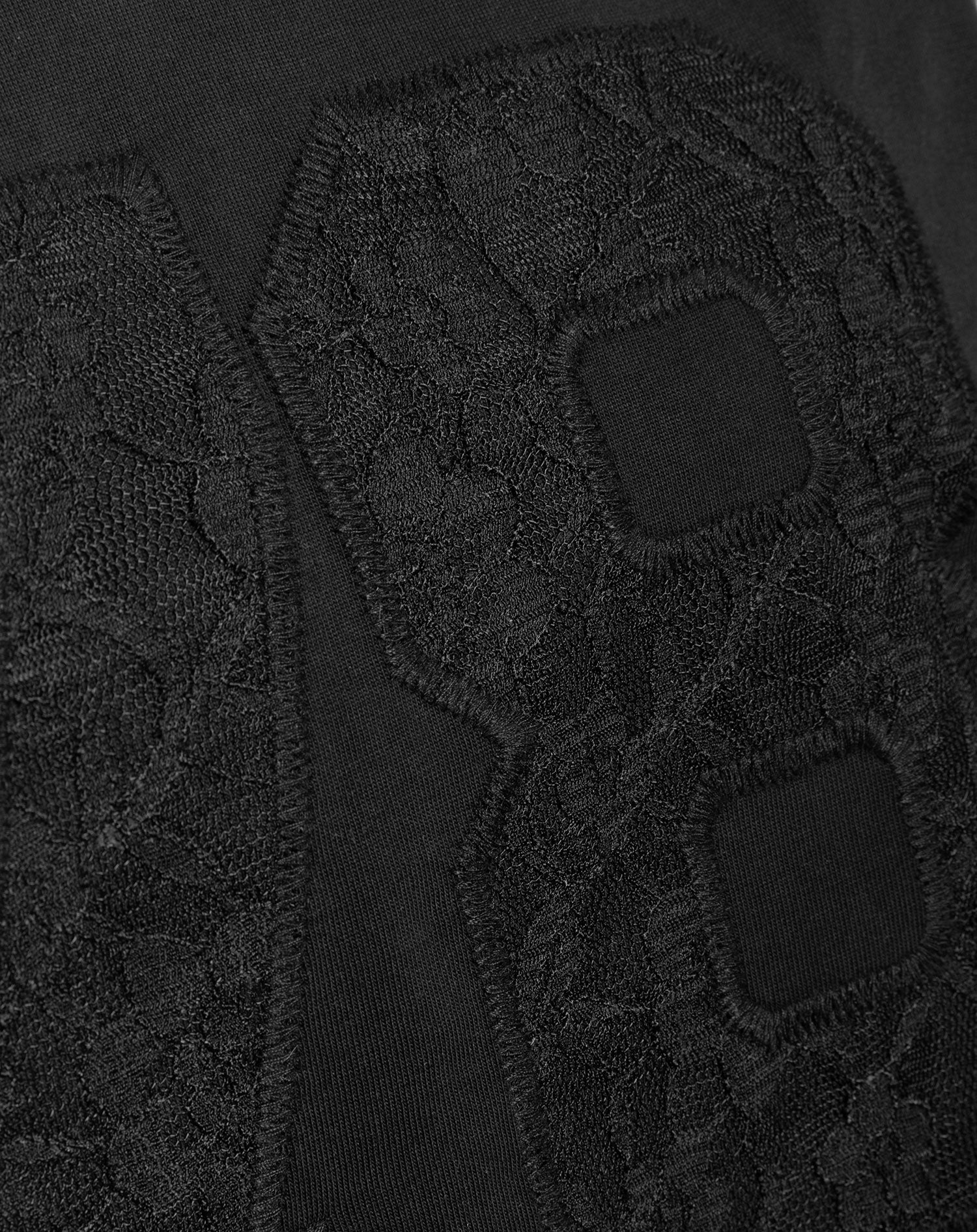 78 RAGLAN LACE TEE ZWART