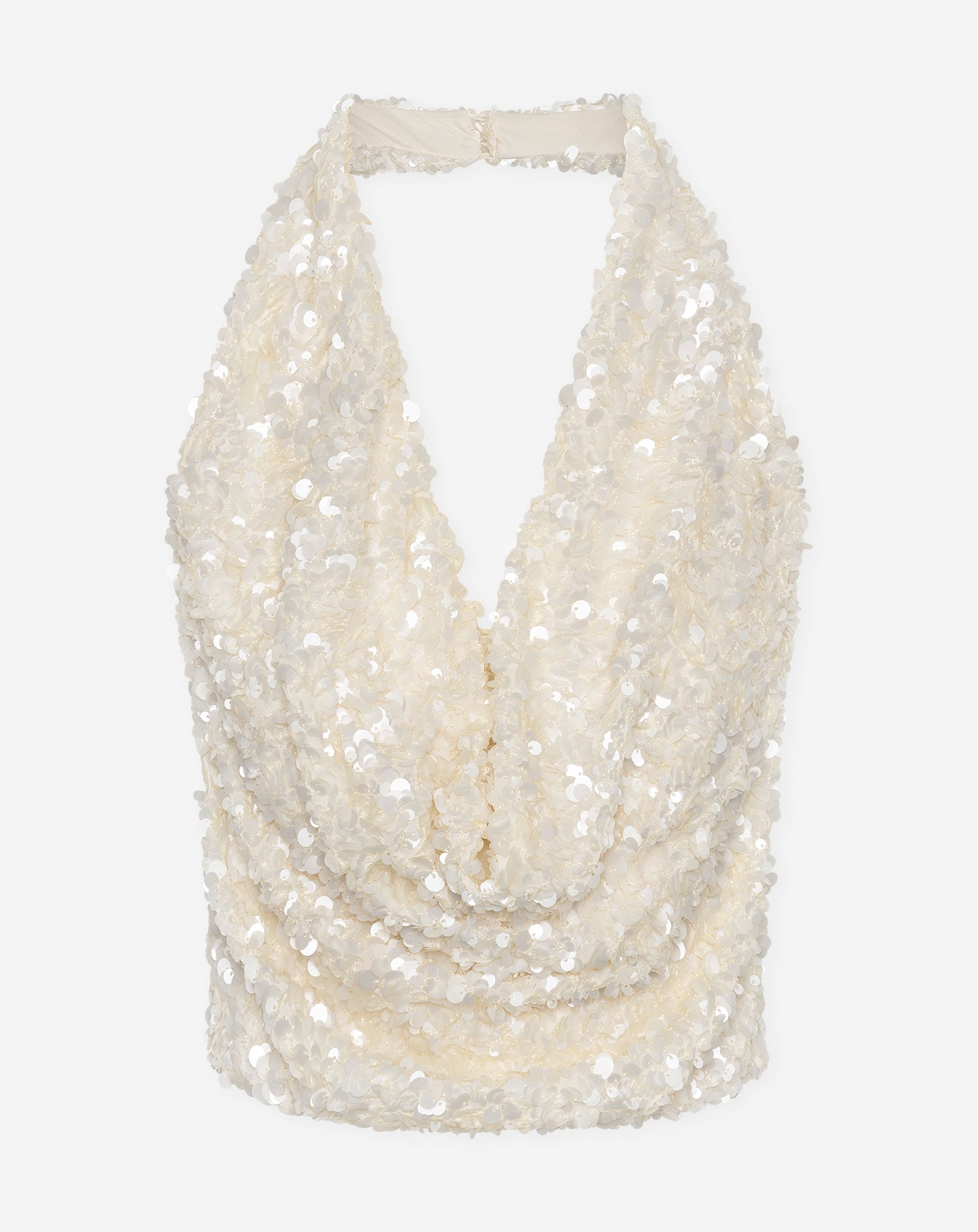 STERRE SEQUIN HALTER TOP CRÈME