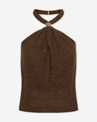 NOREEN KNIT HALTER TOP BRUIN