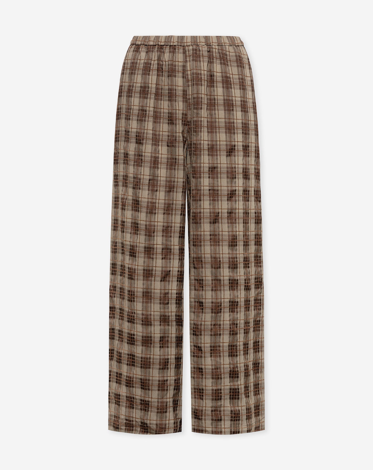 BECKA WIDE LEG PANTS BRUIN CHECK