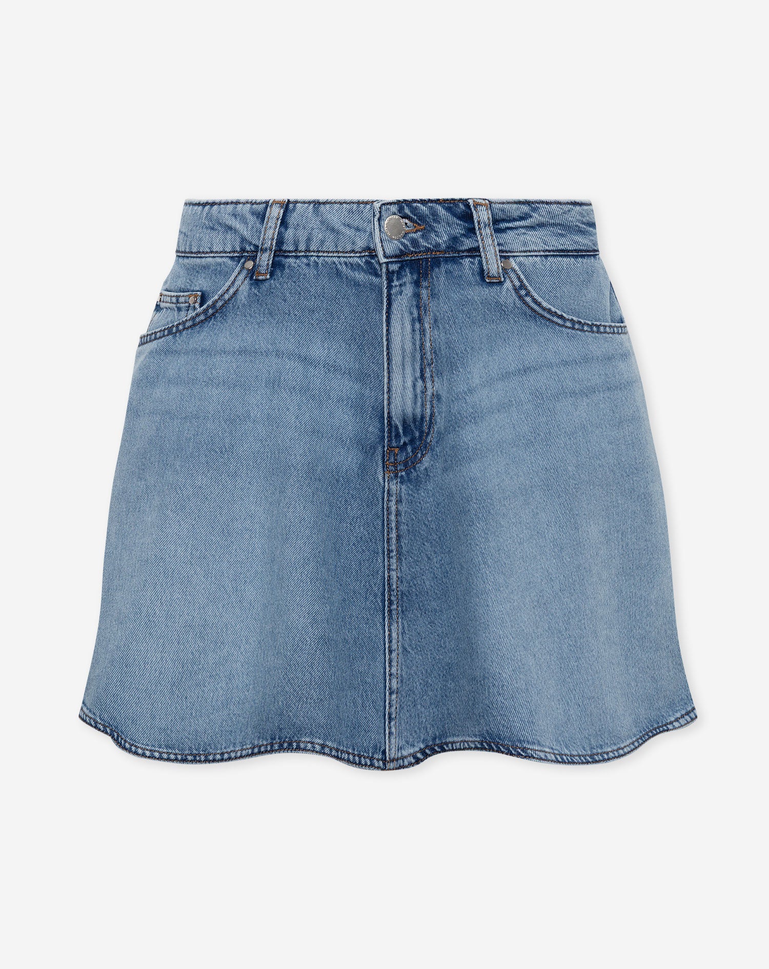 LOTTE DENIM BUTTERFLY SKIRT MID BLAUW