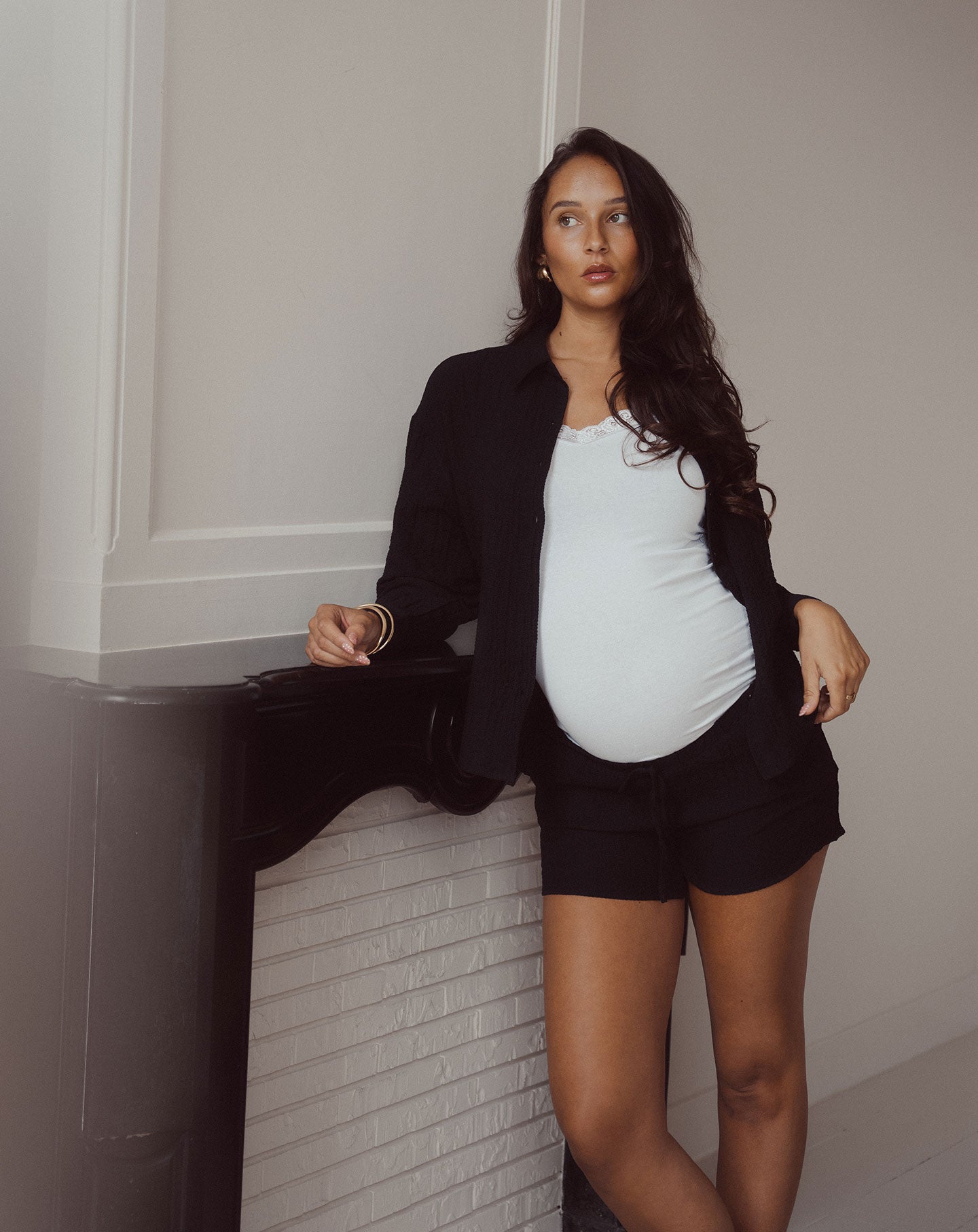 MIKA LONG SLEEVE BLOUSE MATERNITY ZWART