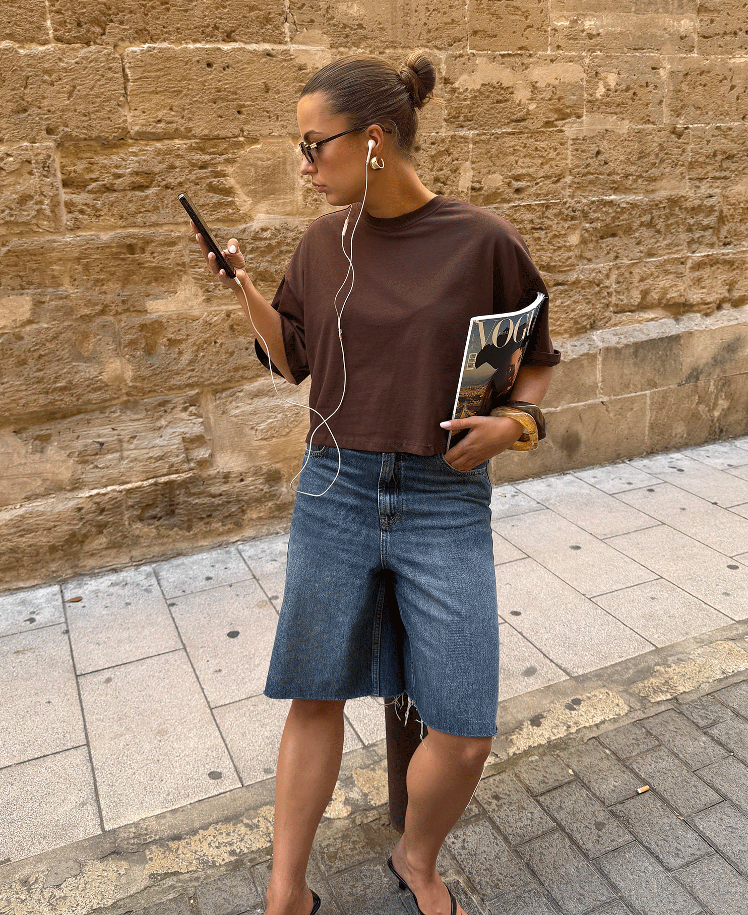 BASIC CROPPED OVERSIZED TEE BRUIN