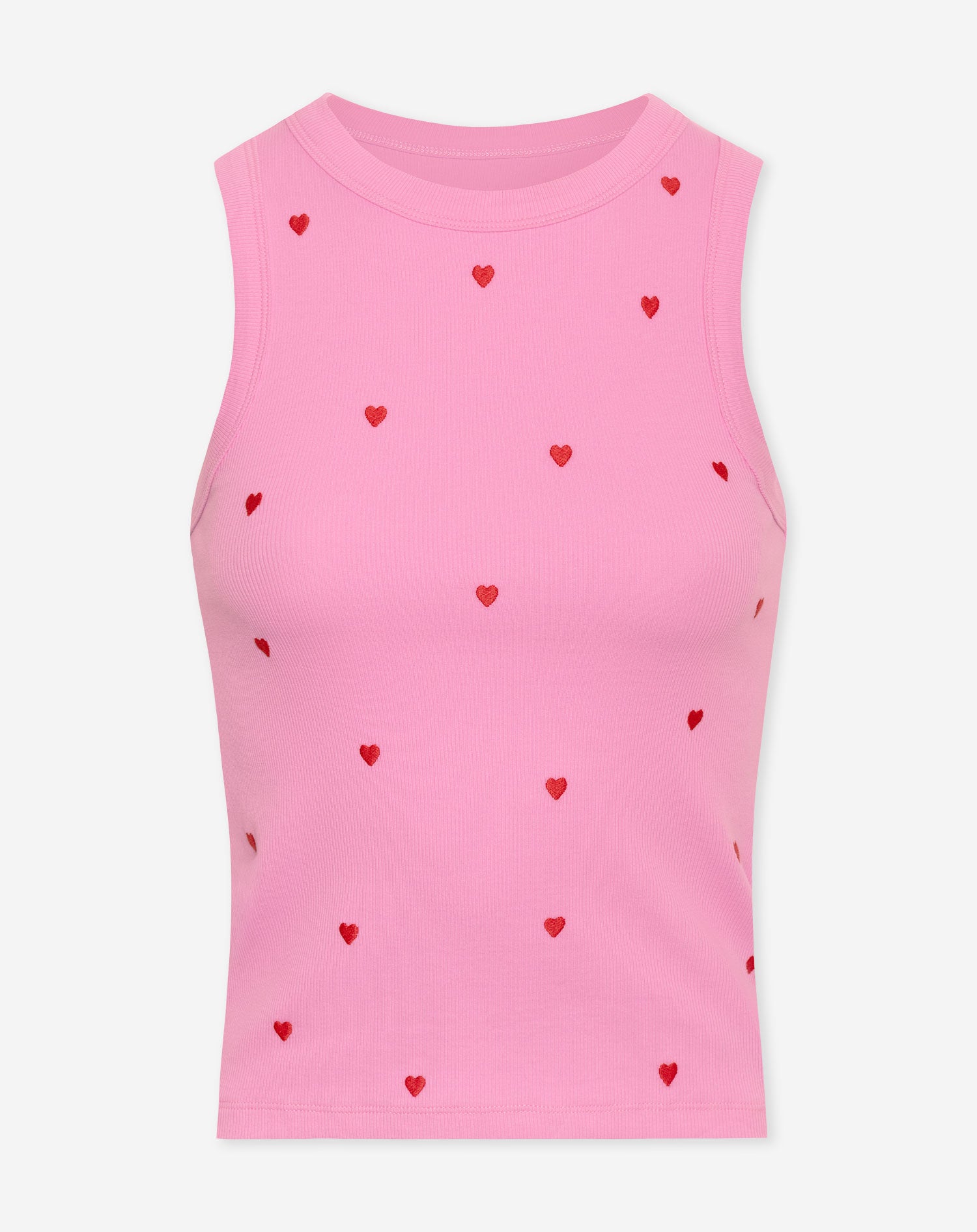 HEART EMBROIDERY SINGLET ROZE
