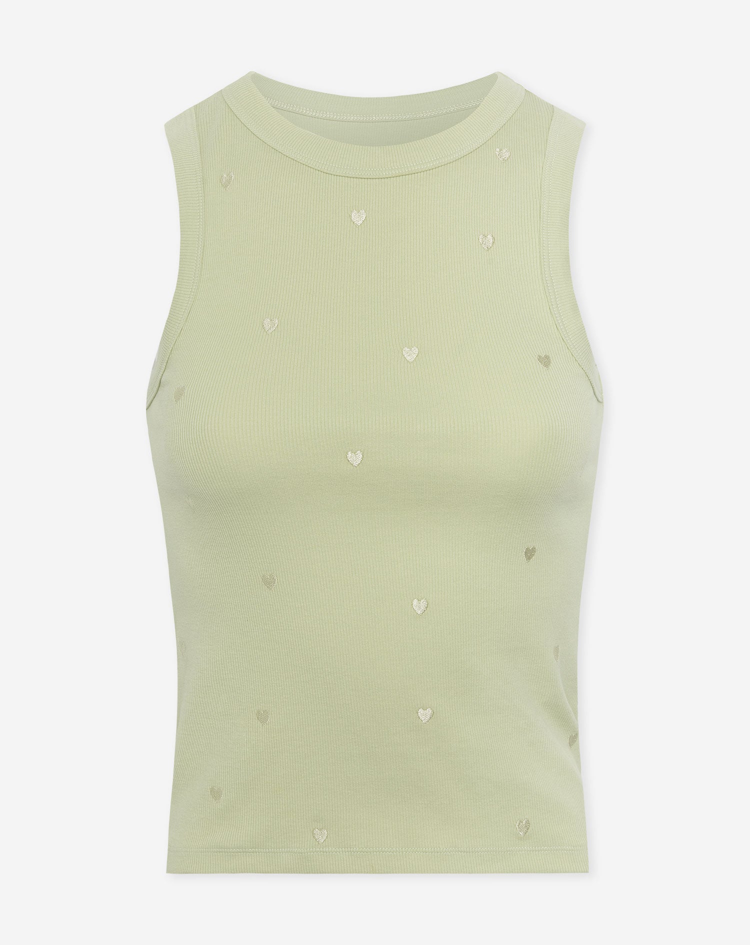 HEART EMBROIDERY SINGLET PISTACHE