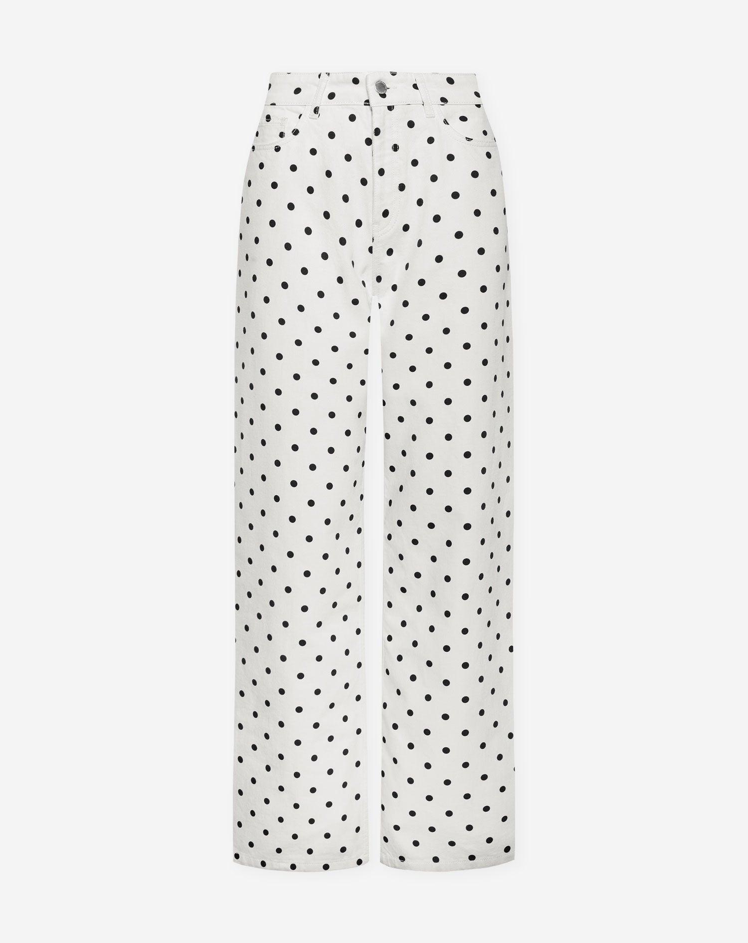 POLKA DOT WIDE LEG JEANS WIT