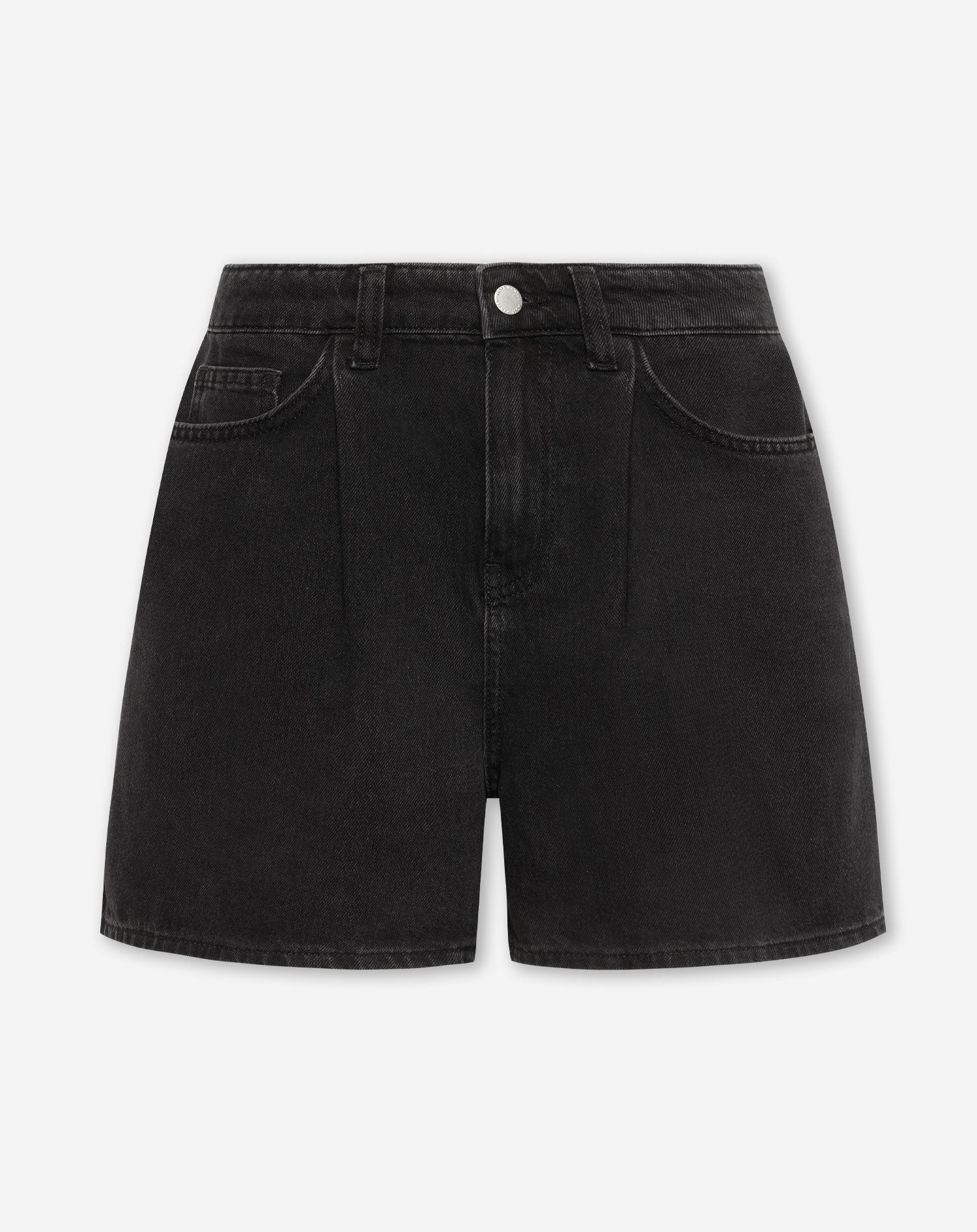 LOTTE PLEATED DENIM SHORT DARK GREY