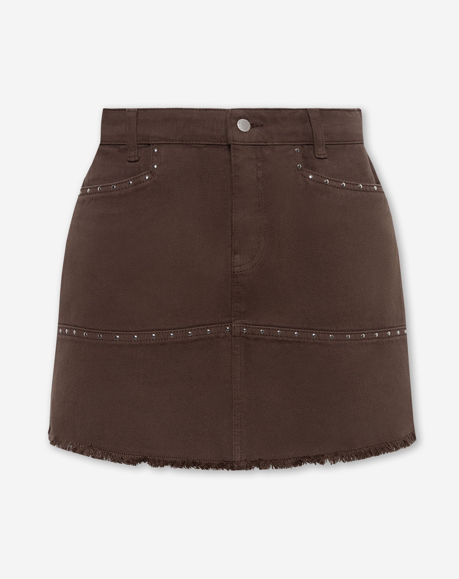 VICKY STUD DENIM SKIRT BRUIN