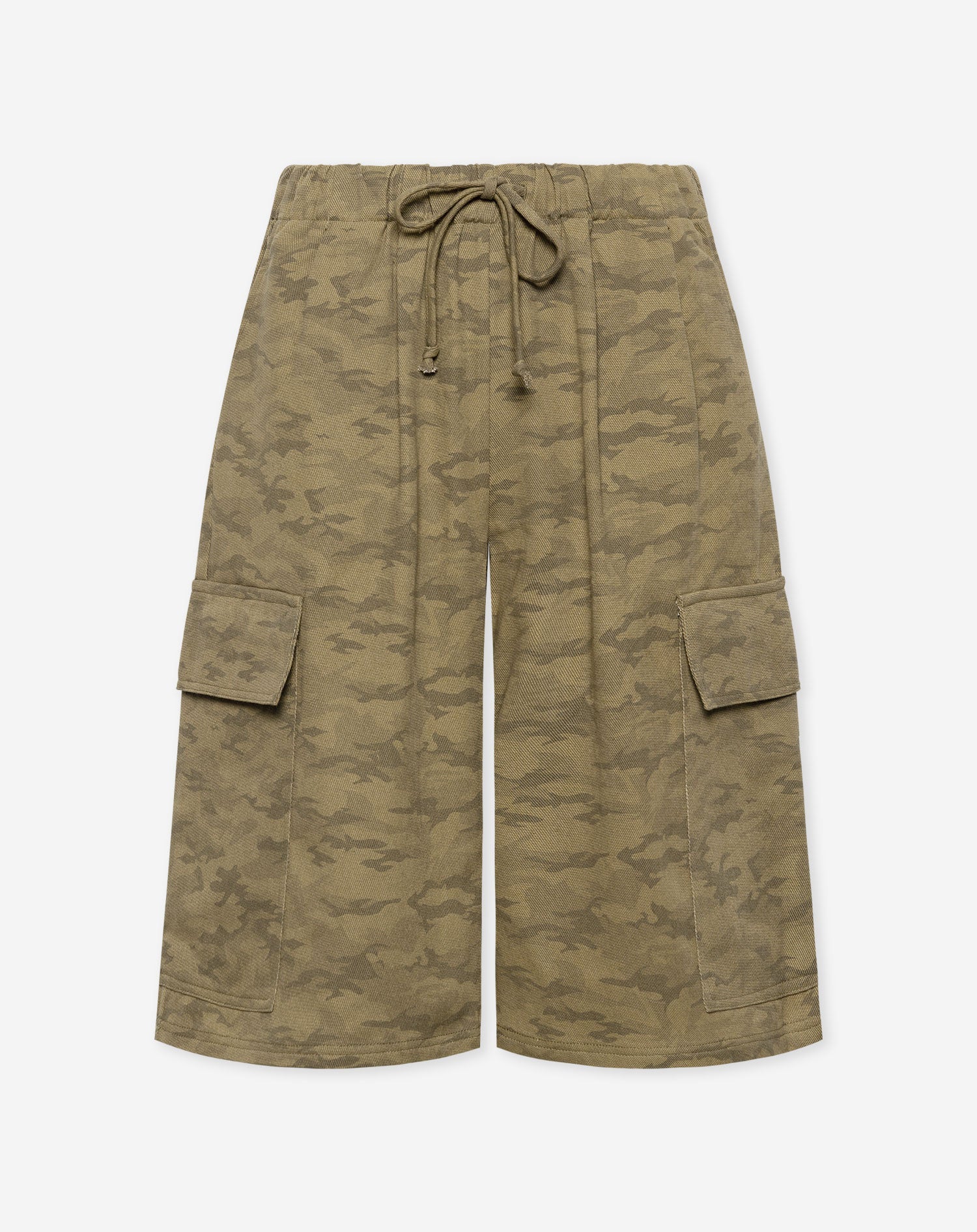 GIA LONG CARGO JORTS ARMY PRINT GROEN