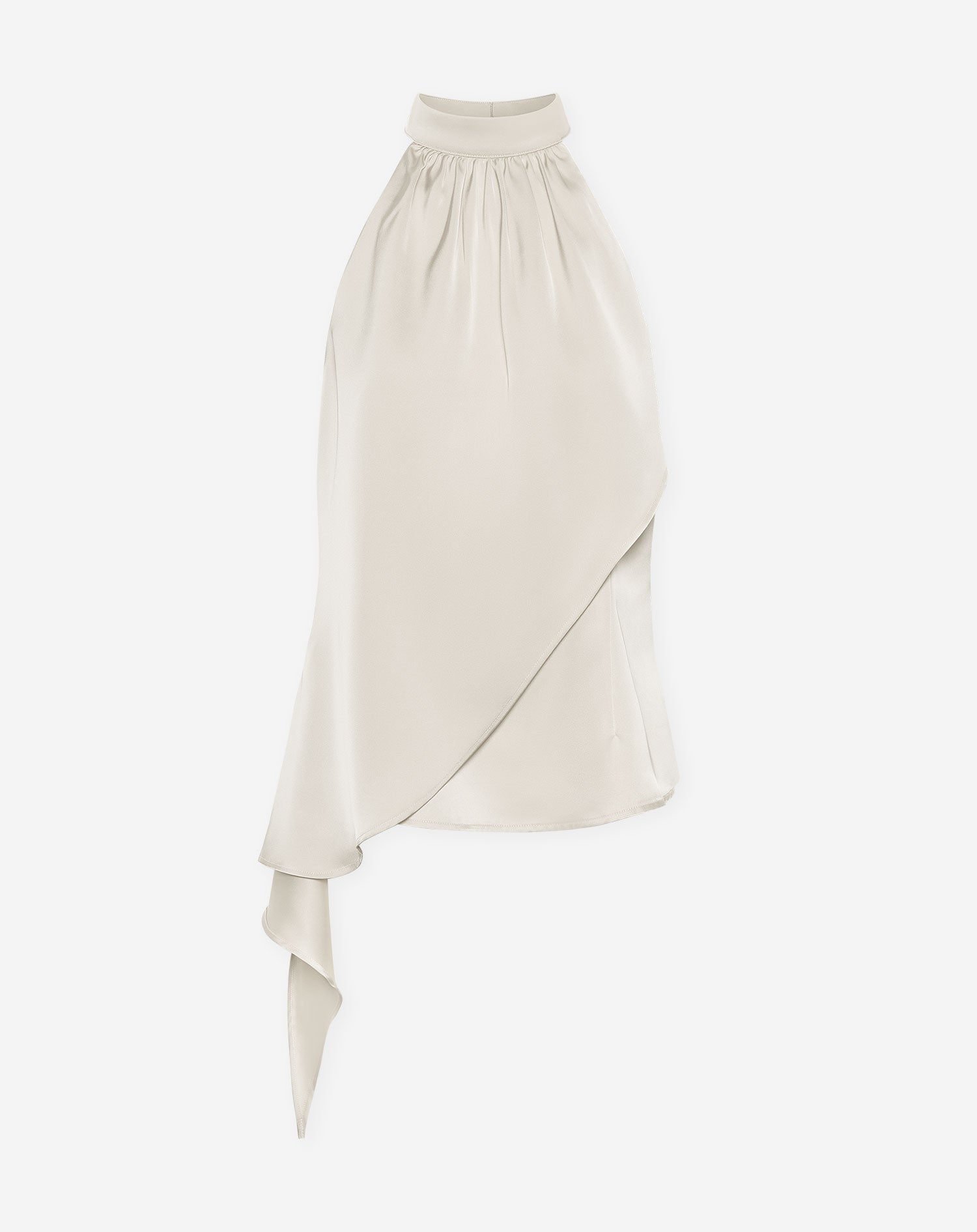 VICE SATIN HALTER TOP CRÈME