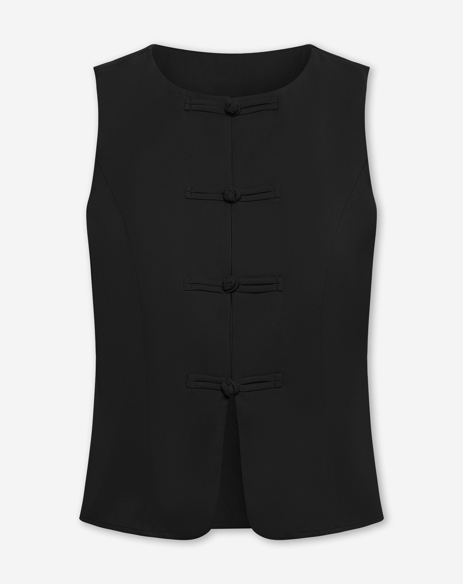 FLYNN MANDARIN GILET ZWART