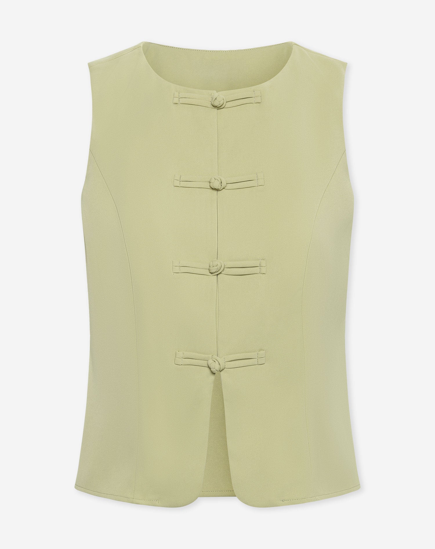 FLYNN MANDARIN GILET SALIE GROEN
