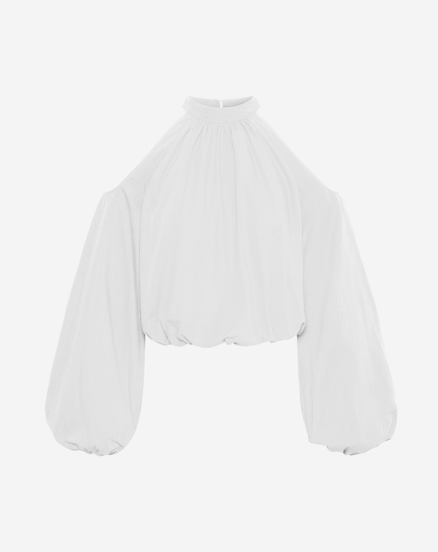 POPLIN CUT OUT SHOULDER BLOUSE WIT
