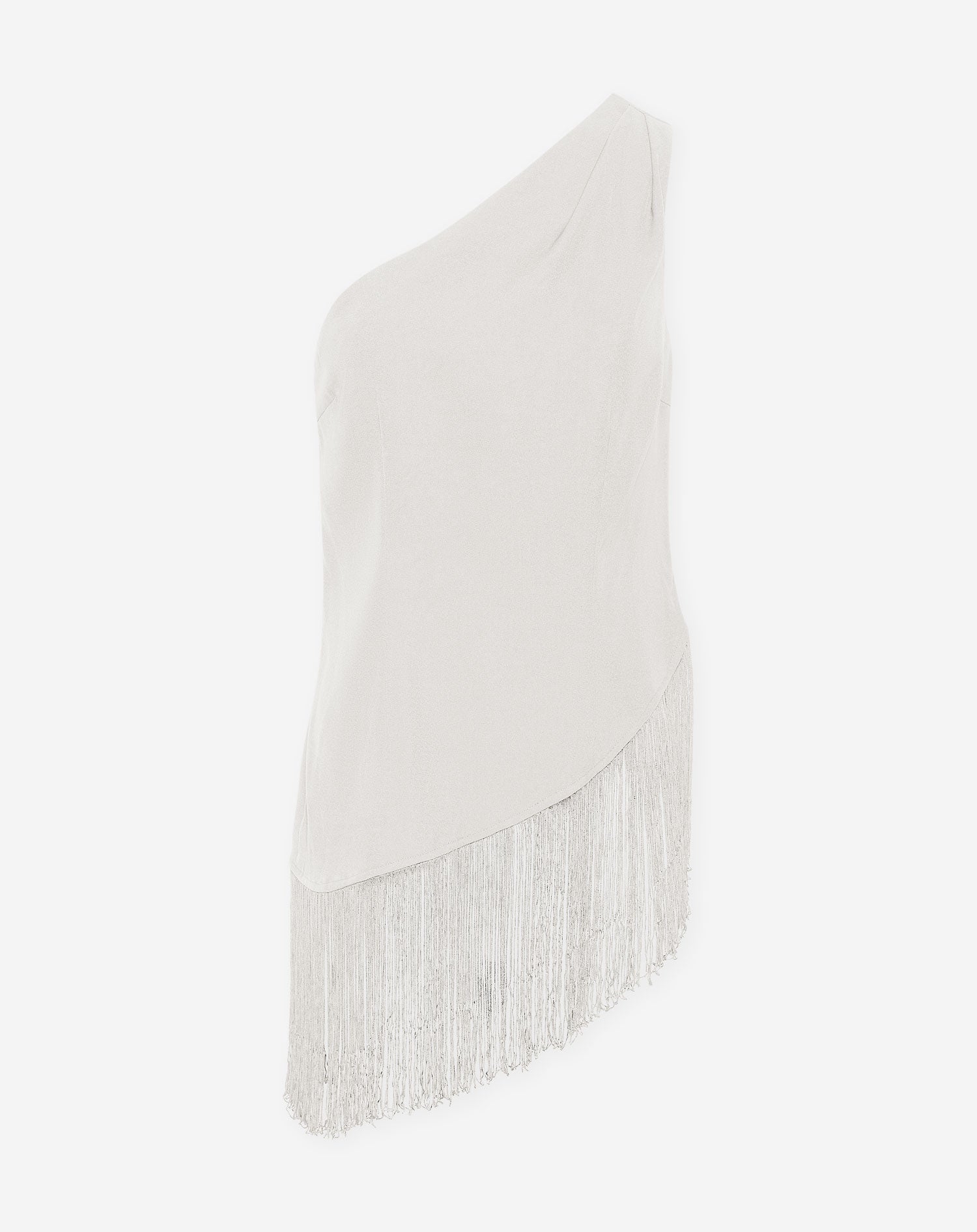 FRINGE ONE SHOULDER TOP OFF WHITE