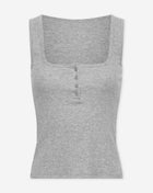 HENLEY RIB TOP GRIJS MELANGE