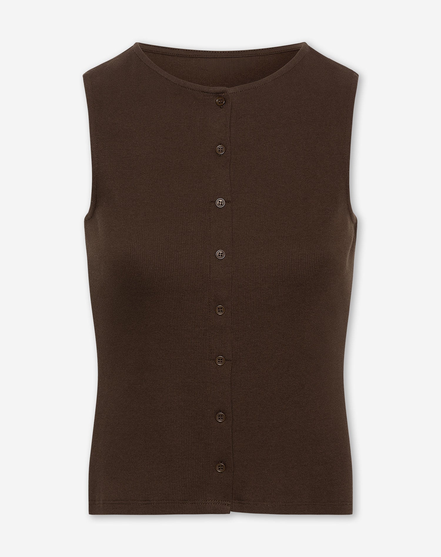 BUTTON UP RIB TOP BRUIN