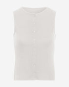 BUTTON UP RIB TOP CRÈME