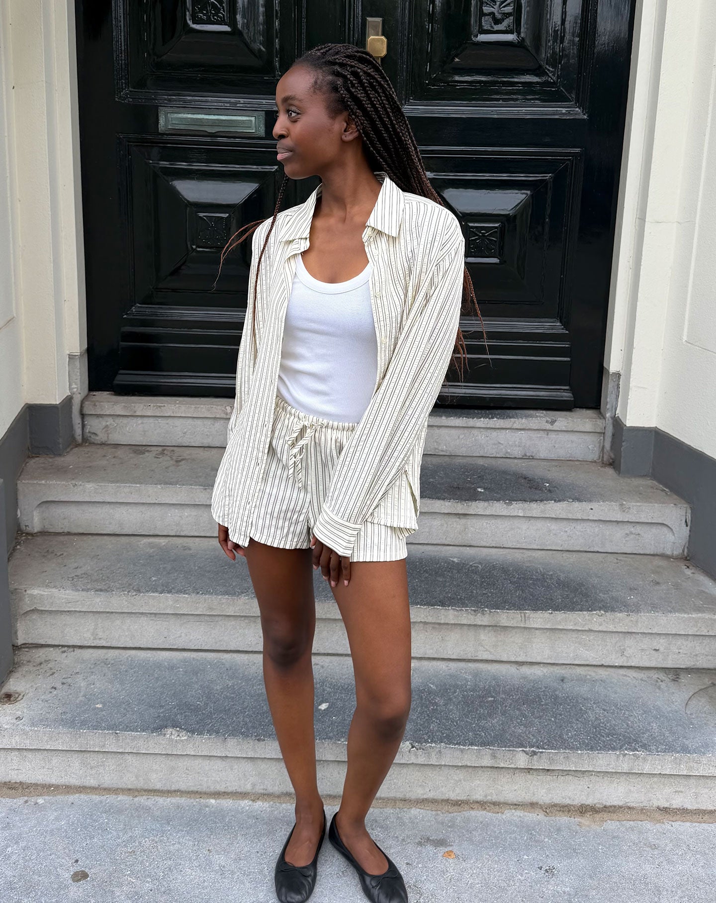 NALANI STRIPE SHORTS BEIGE
