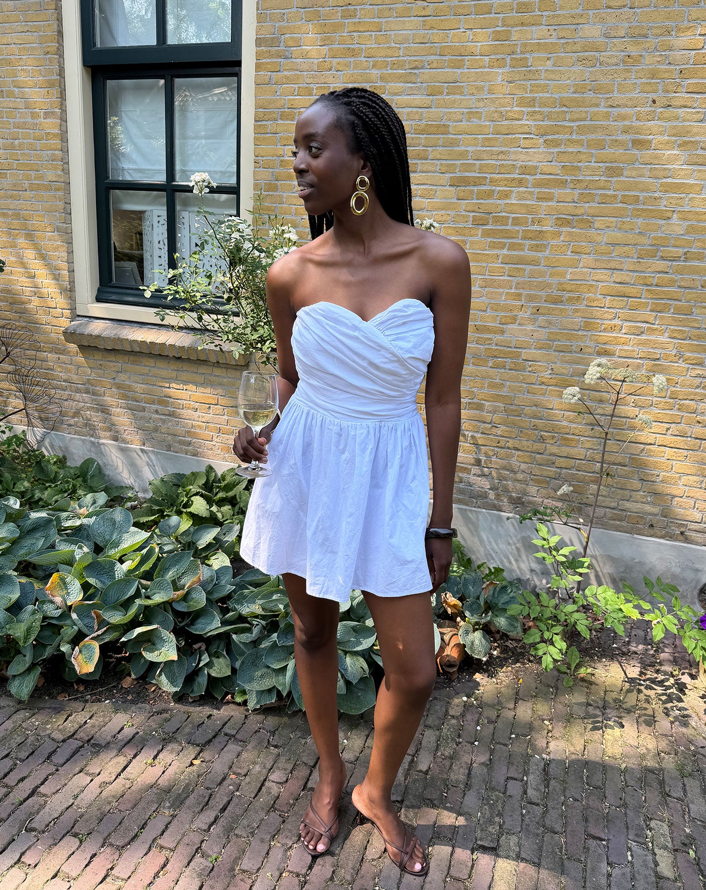 KIRA STRAPLESS COTTON DRESS WIT