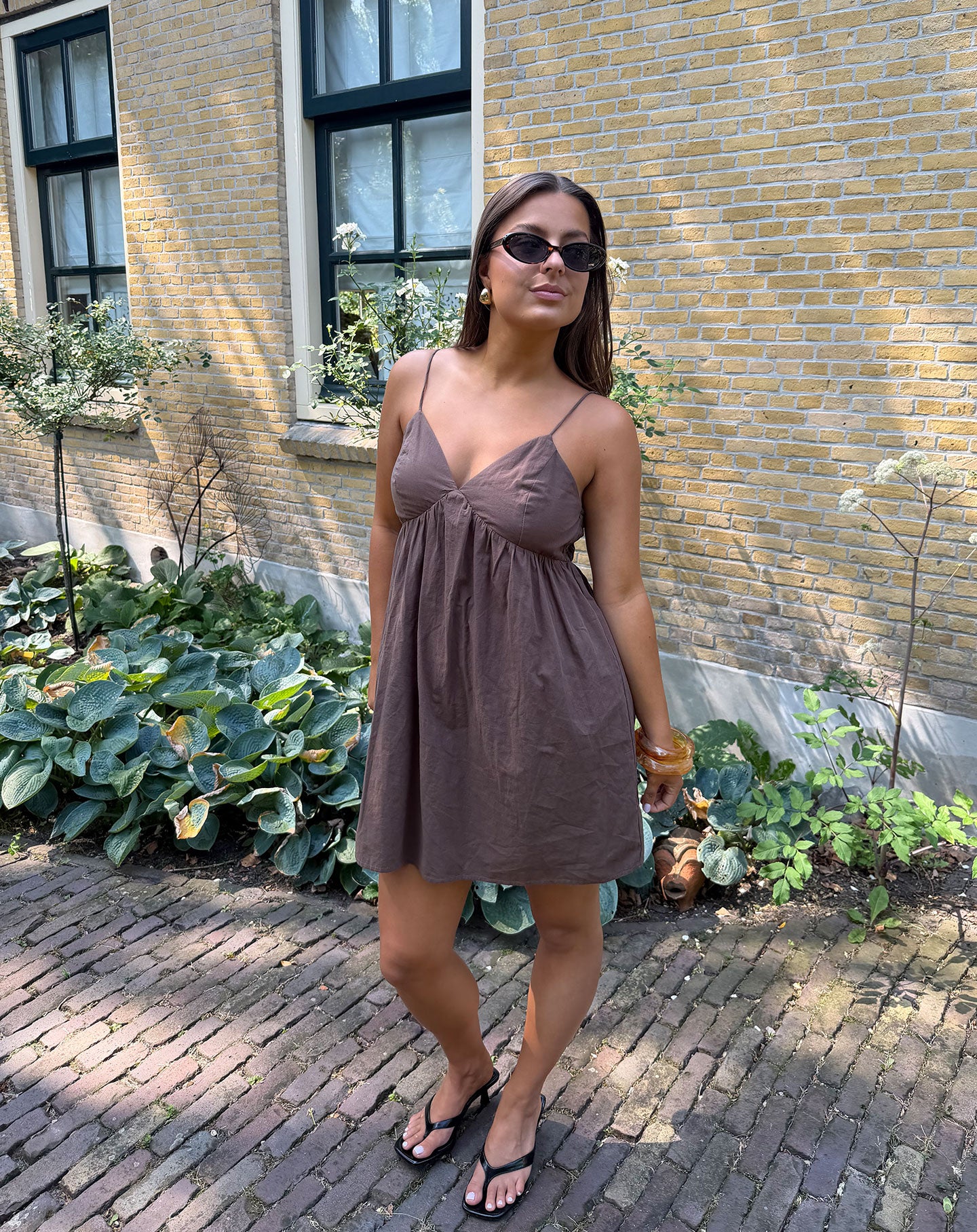 KIRA SINGLET COTTON DRESS BRUIN