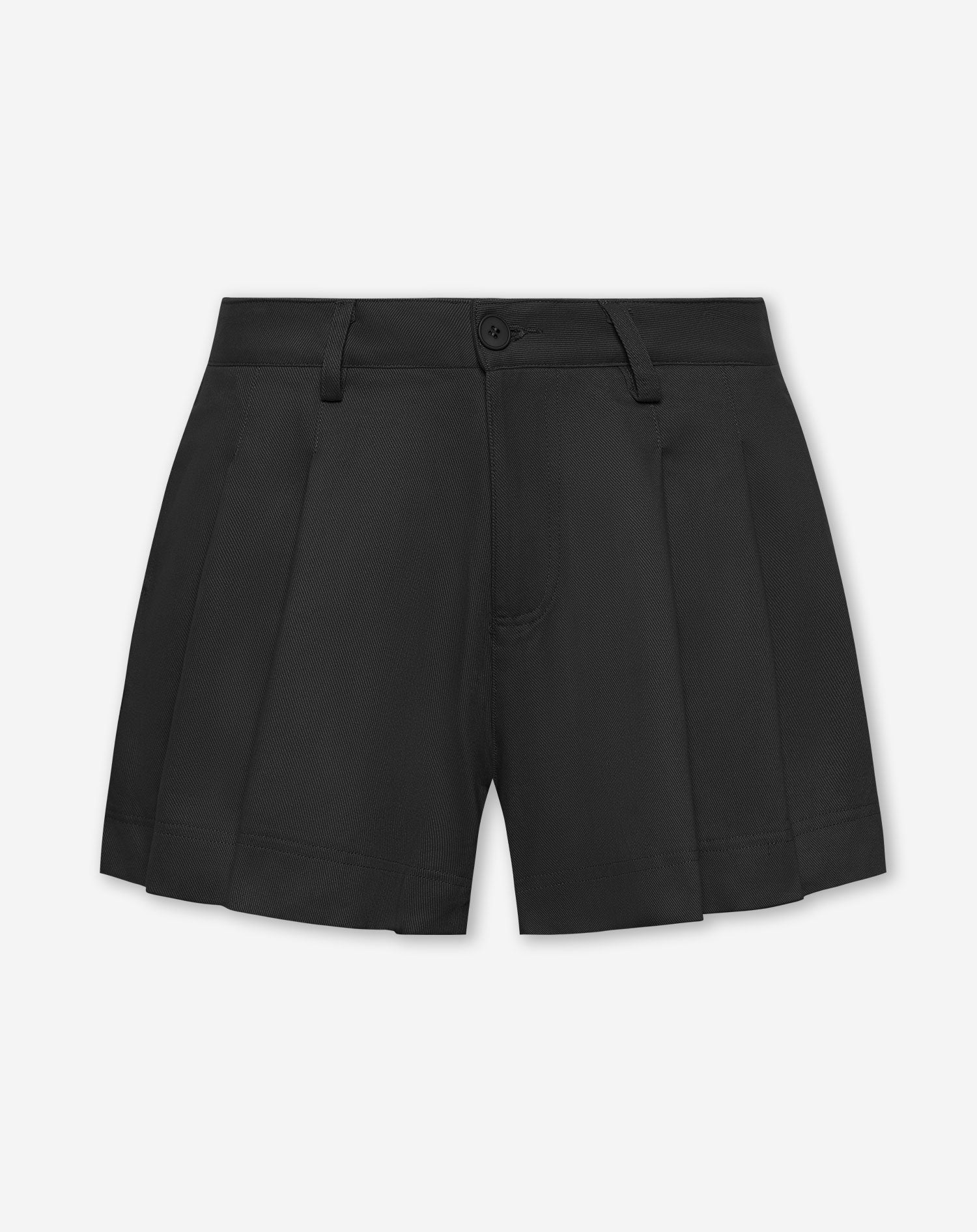 NAMI PLEATED TWILL SHORTS ZWART