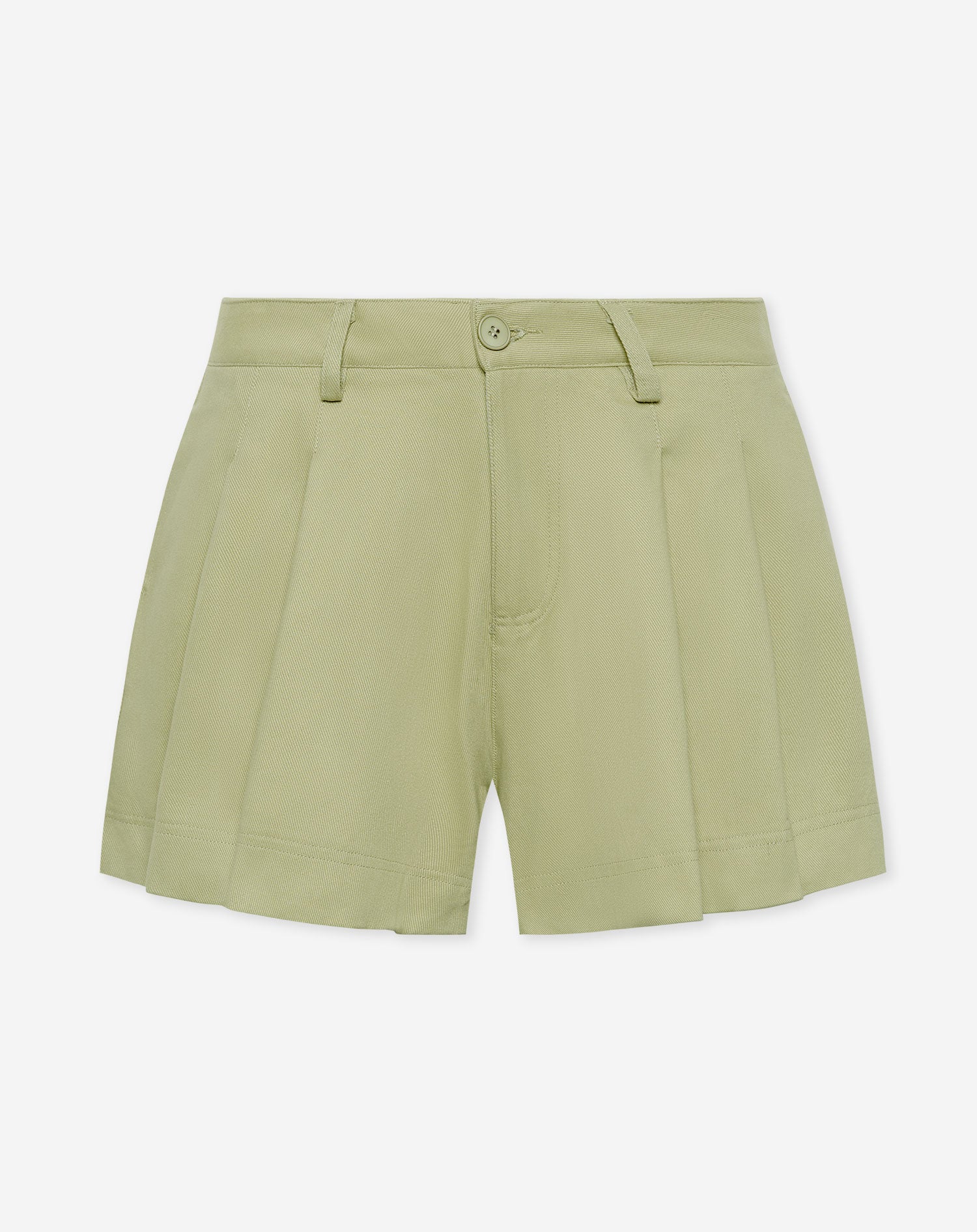 NAMI PLEATED TWILL SHORTS GROEN