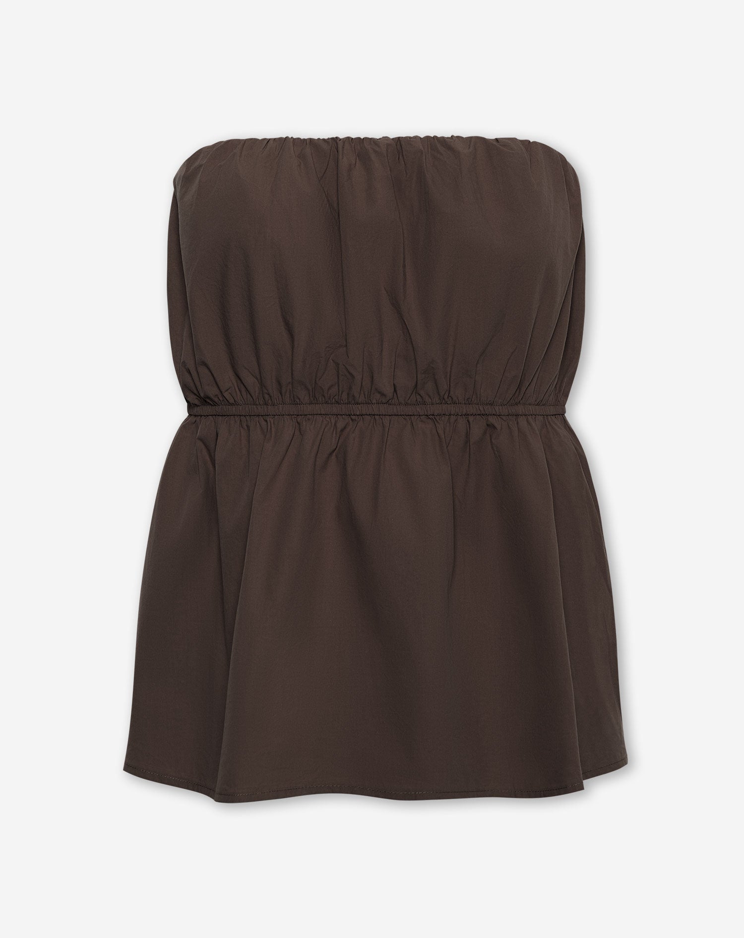PEGGY POPLIN STRAPLESS TOP BRUIN