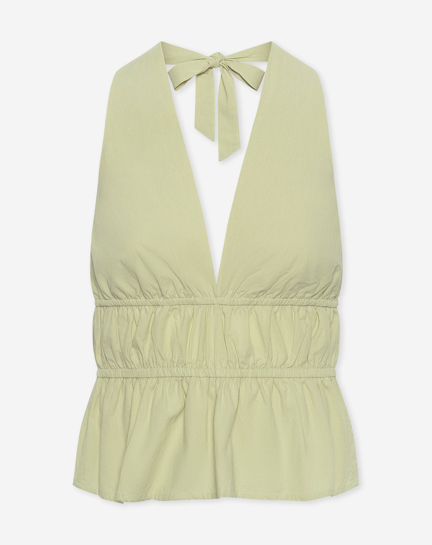 KIRA PEPLUM HALTER TOP SALIEGROEN