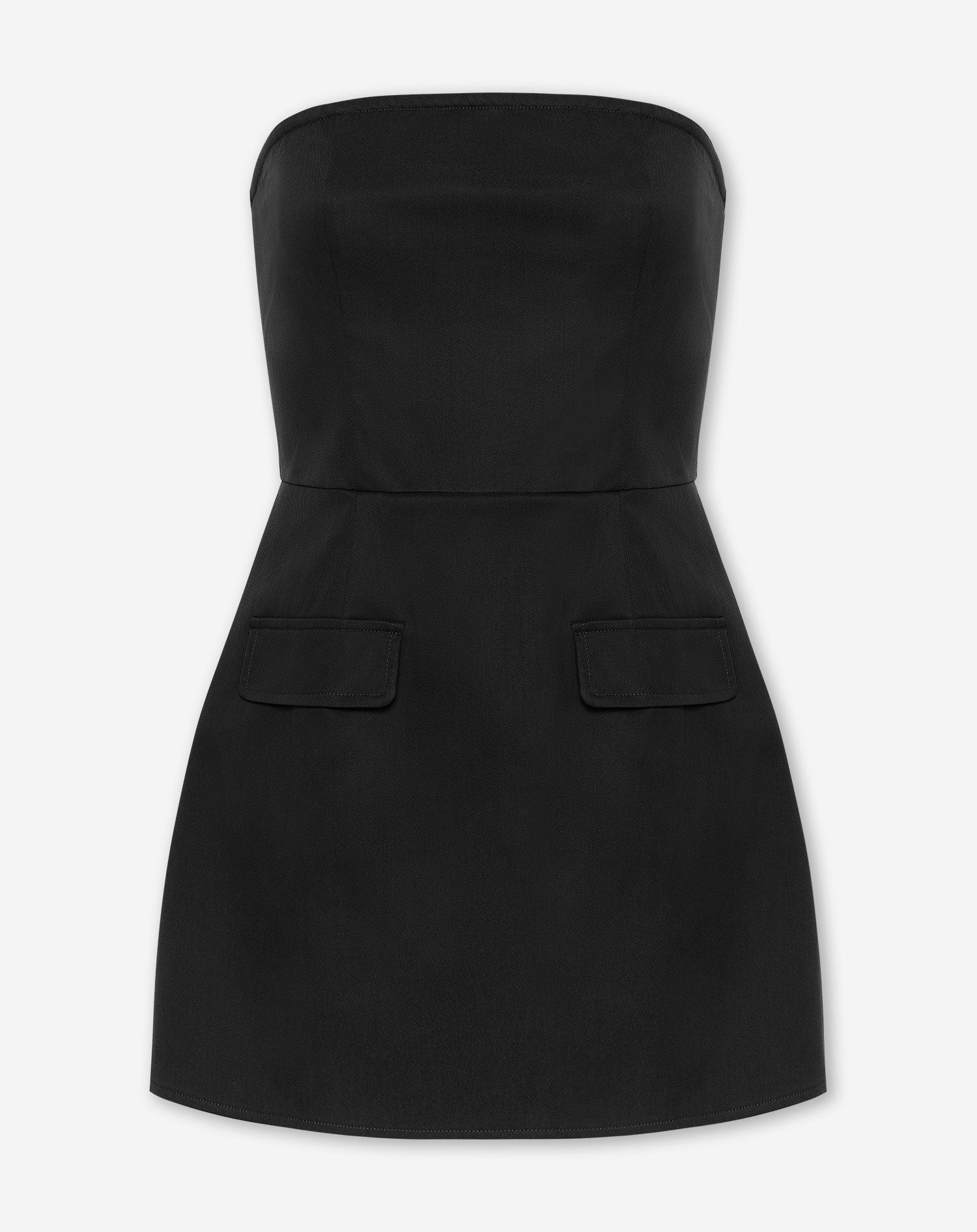 ZORAH BANDEAU MINI DRESS ZWART
