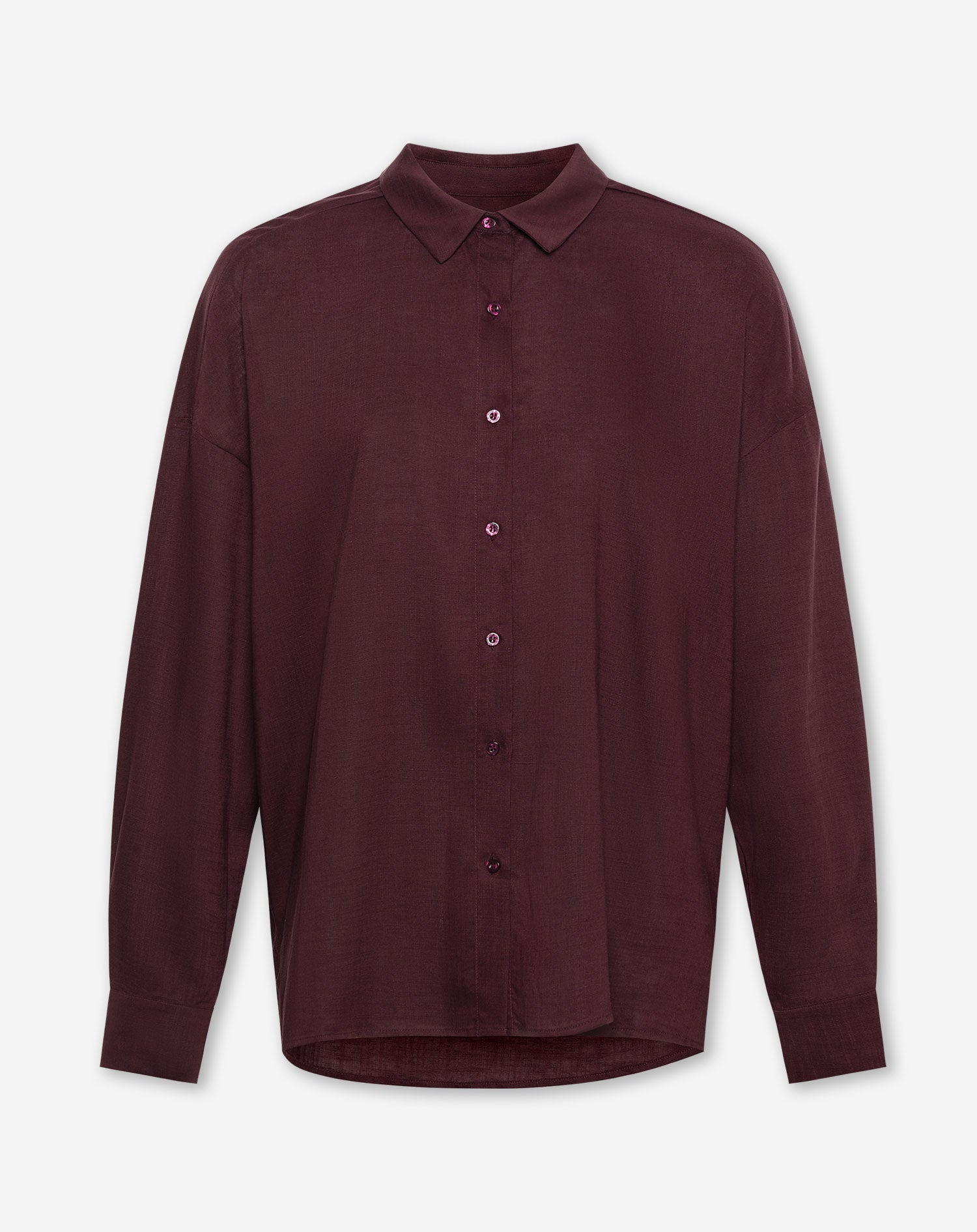RAY LINEN OVERSIZED BLOUSE DONKER BURGUNDY