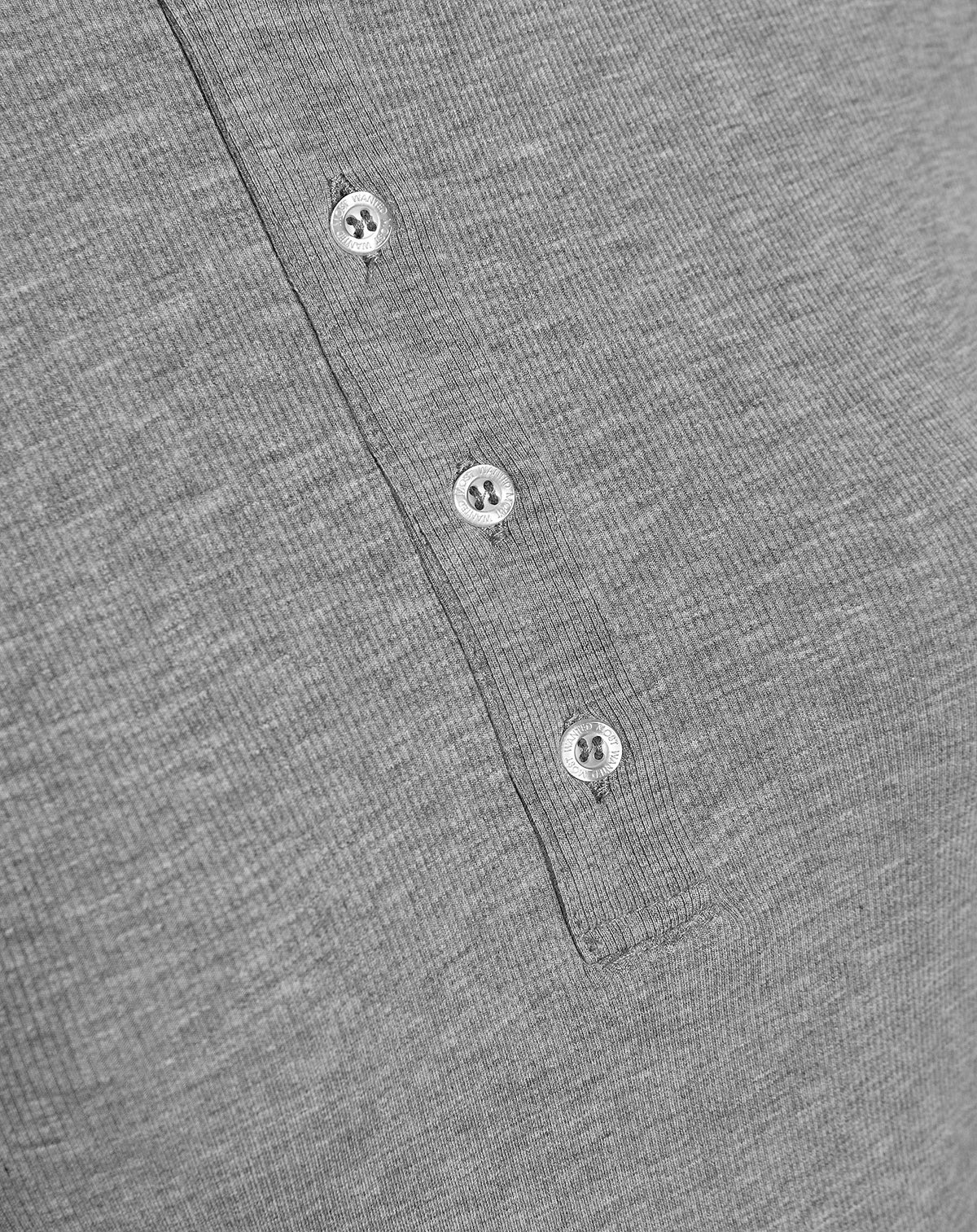 SOLID HENLEY RIB TOP GREY MELANGE