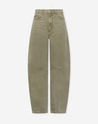 AIMEE BARREL LEG JEANS OLIJFGROEN