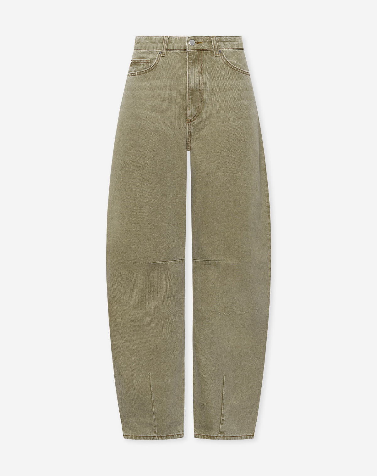 AIMEE BARREL LEG JEANS OLIVE GREEN