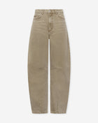 AIMEE BARREL LEG JEANS OLIJFGROEN