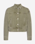 AIMEE DENIM JACKET OLIJFGROEN