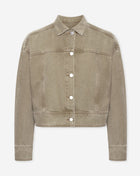 AIMEE DENIM JACKET OLIJFGROEN