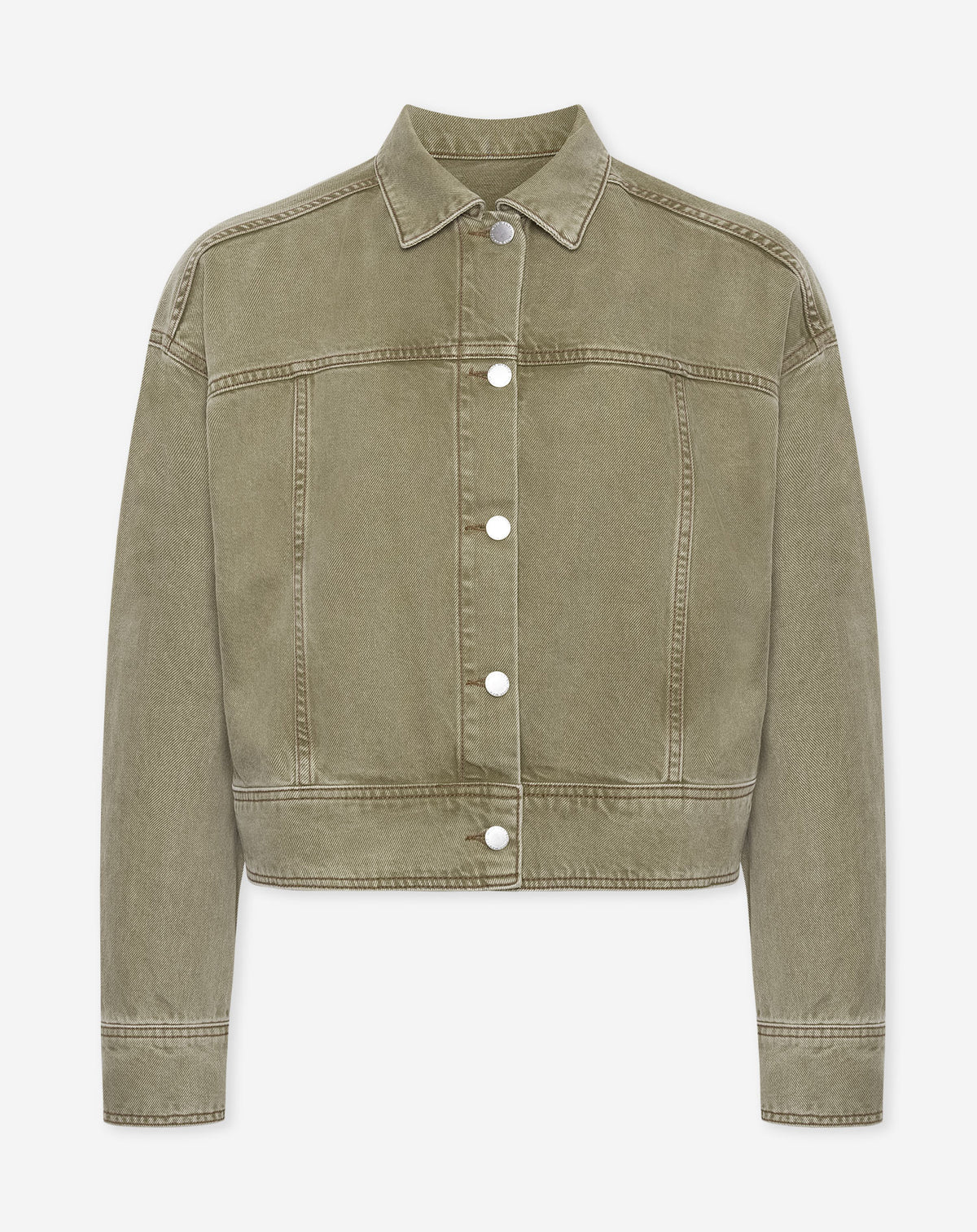 AIMEE DENIM JACKET OLIVE GREEN