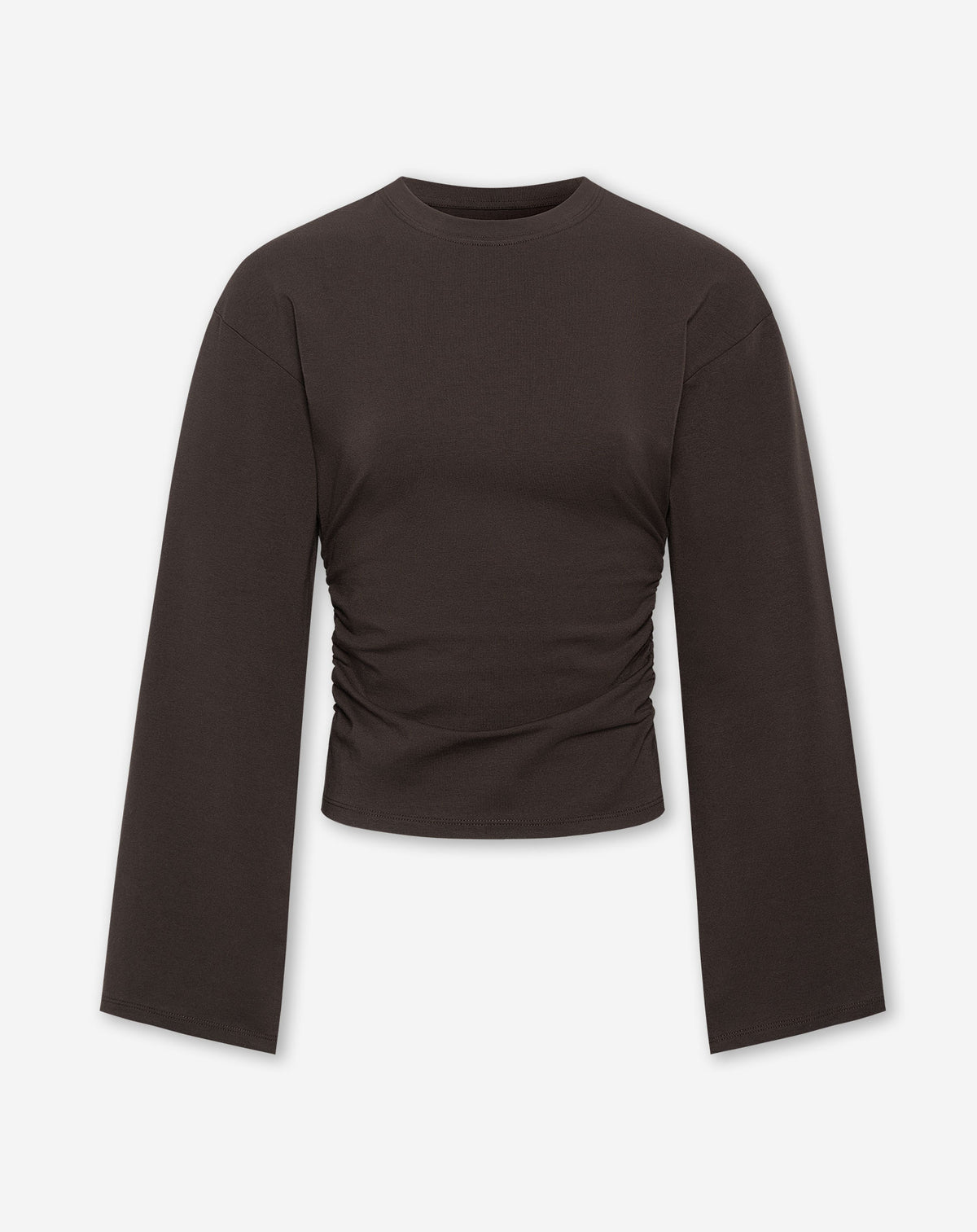 WAISTED LONGSLEEVE TOP DONKERBRUIN