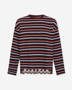 LAILA LACE STRIPE LONGSLEEVE TEE BURGUNDY