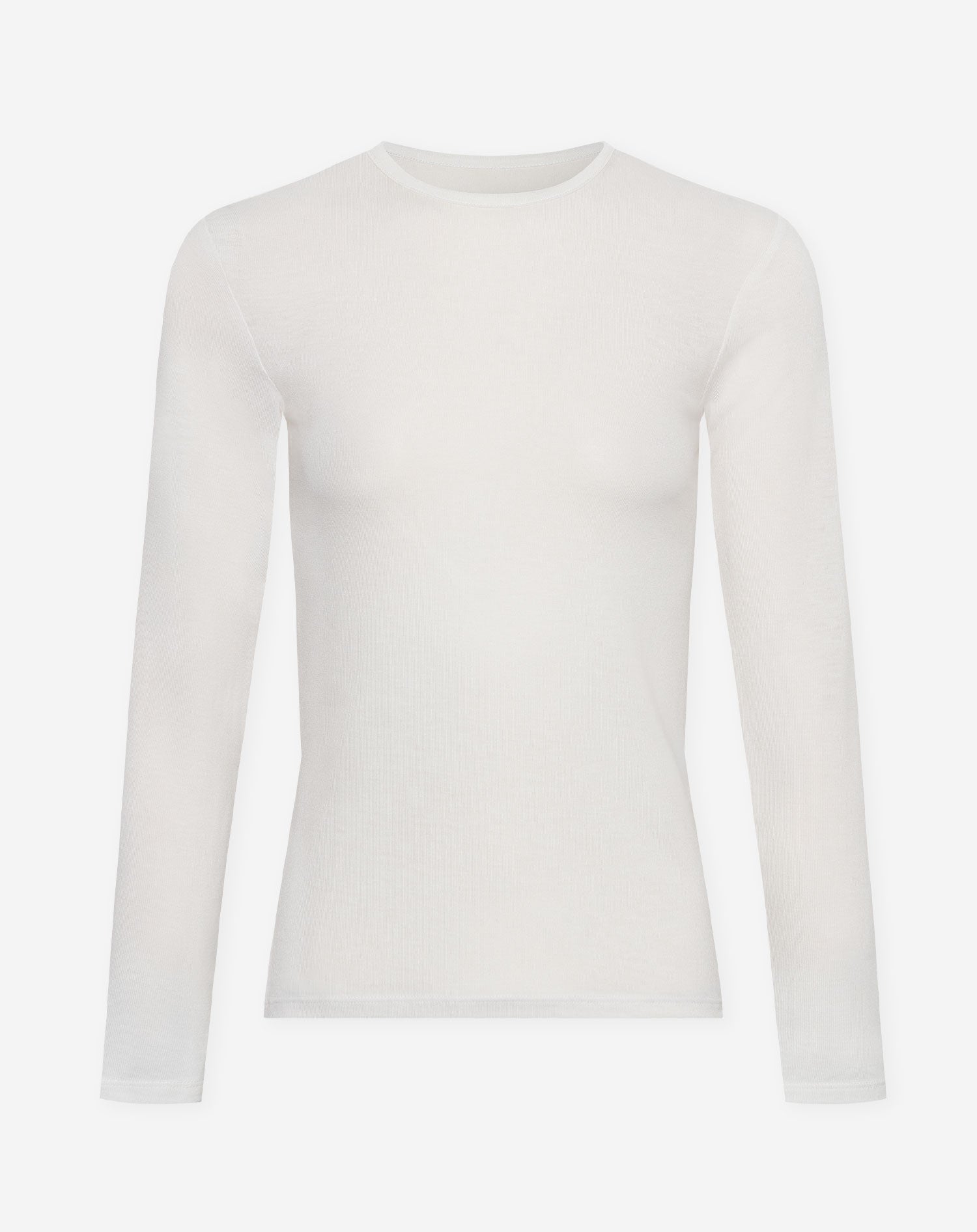 SHEER FITTED LONGSLEEVE TEE CRÈME