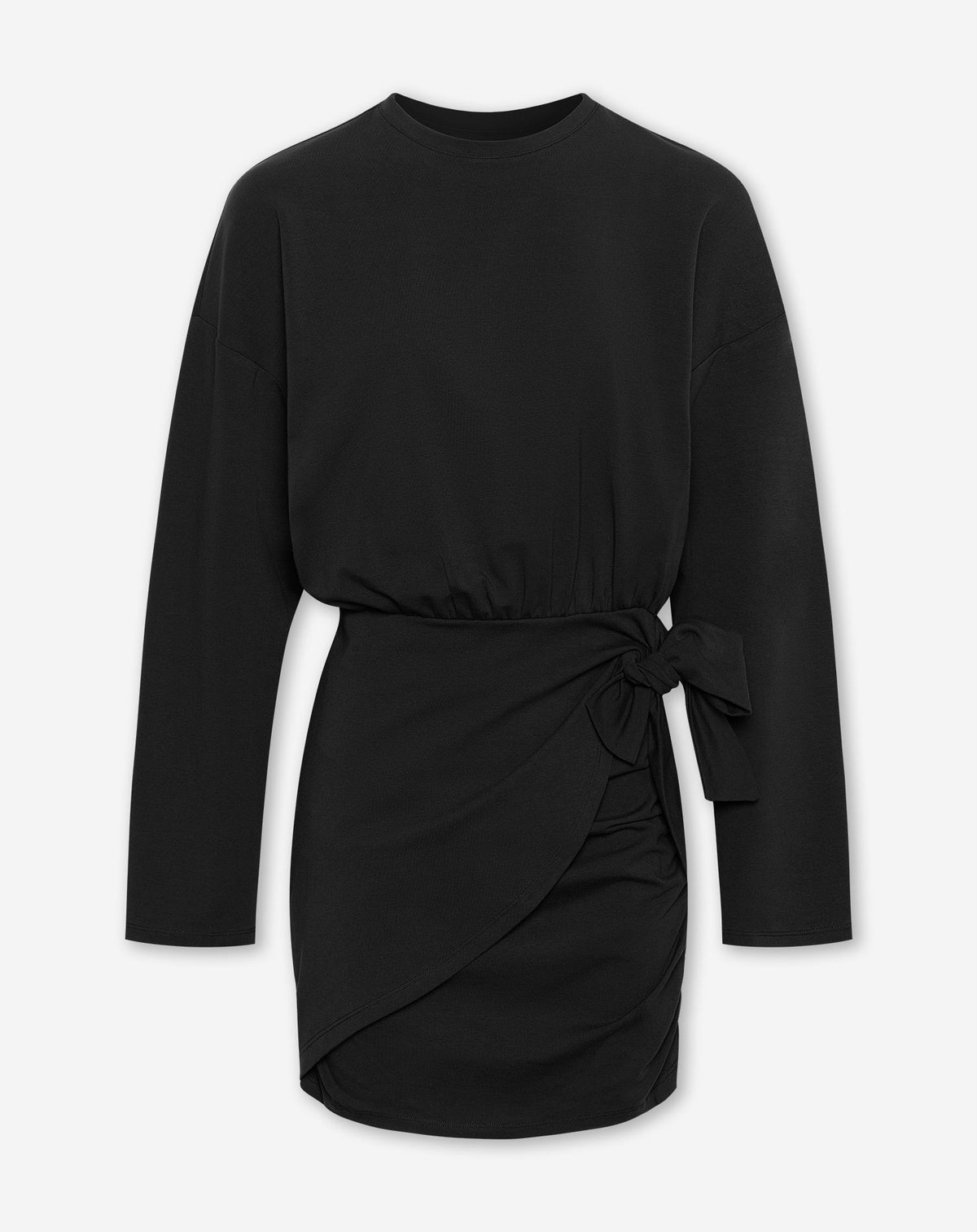 JERSEY WRAP DRESS ZWART