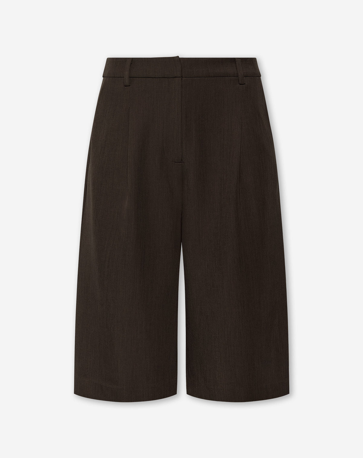 LORNA SINGLE PLEAT LONG BERMUDA BROWN