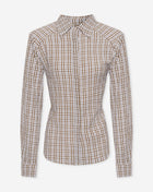 BINK SHOULDER PAD BLOUSE BRUIN CHECK