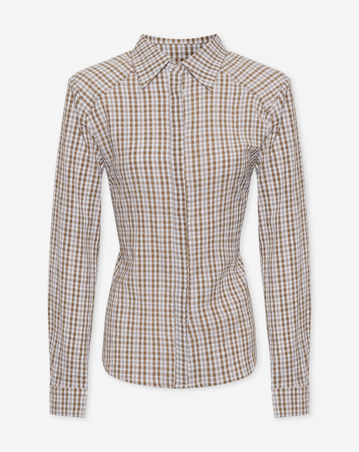 BINK SHOULDER PAD BLOUSE BRUIN CHECK