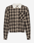RYAN CONTRAST COLLAR CHECK BLOUSE BRUIN