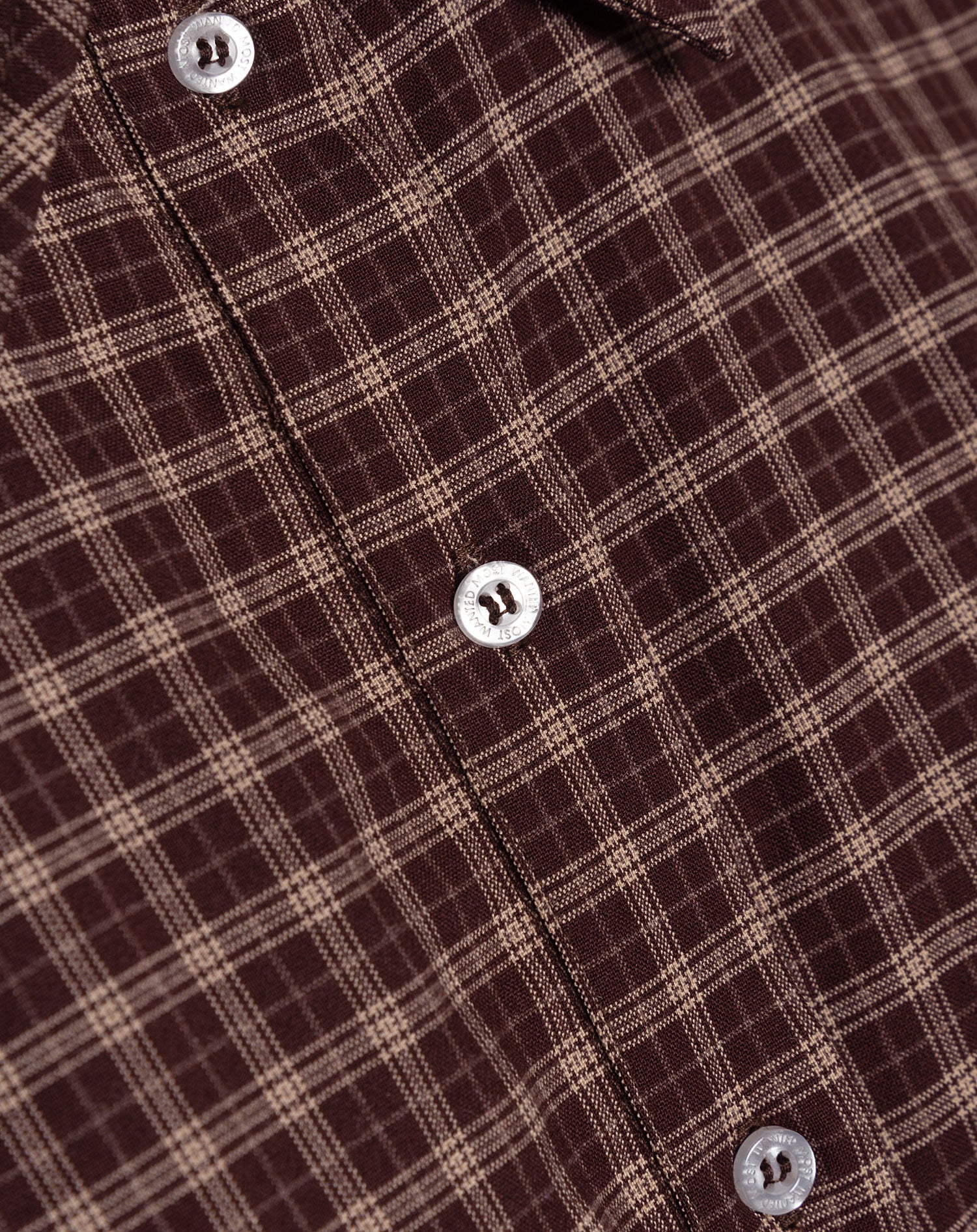 RAYA GATHERED WAIST CHECK BLOUSE BURGUNDY