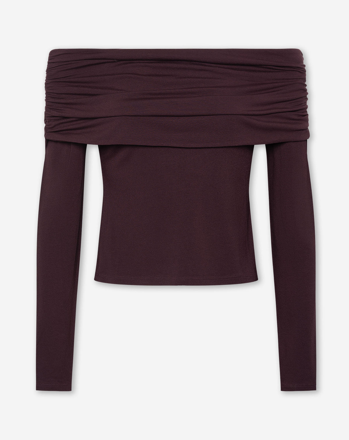OLAIA DRAPED LONGSLEEVE TOP DONKER BURGUNDY